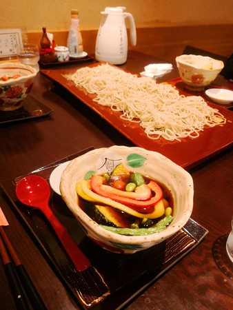 板そば+夏野菜汁