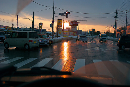 夕日…