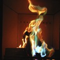 Photos: ストーブの火～緑色の炎～♪