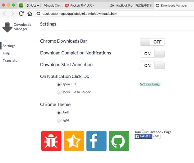 Opera風のダウンロード管理機能を実現するChrome拡張「Download Manager」- 3（設定画面）