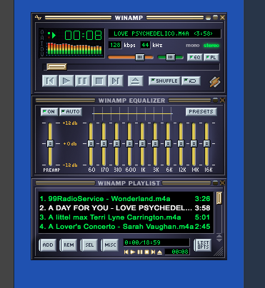 Vivaldi WEBパネルに「Winamp2-js」- 8