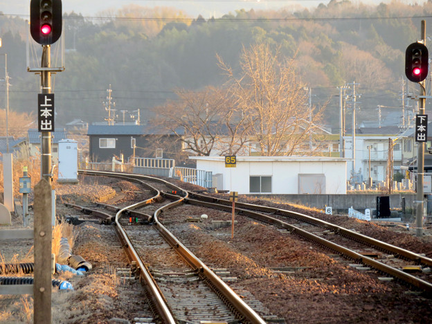 JR可児駅から見た太多線の線路（多治見方面）