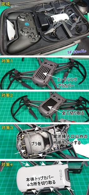 ドローン Tello のオーバーヒート対策 写真共有サイト フォト蔵