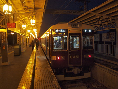 阪急6300系普通 阪急嵐山線嵐山駅01