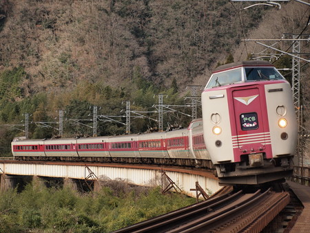 381系特急やくも 伯備線方谷~備中川面07