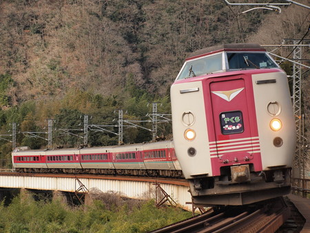 381系特急やくも 伯備線方谷~備中川面08