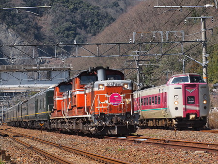 トワイライトエクスプレスとやくも 伯備線美袋~日羽02