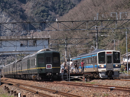 トワイライトエクスプレスと213系 伯備線美袋~日羽01