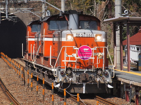 DD51重連回送 伯備線日羽駅04