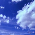 15:19_5.15旅先その2.暑い“なつぞら”5月の空じゃない青空と雲、街灯ビルも私も朦朧～美味しい雲もくもくも～5月の爽やか空じゃないcloud hotdaysすでに夏～旅の始まり～Filmモード