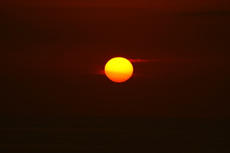 日本海に沈む夕日