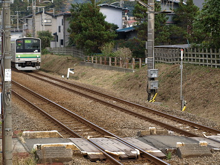 横浜線２０５系長津田踏切