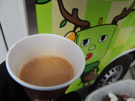カフェオレ試飲。