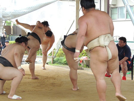 四股を踏みます。