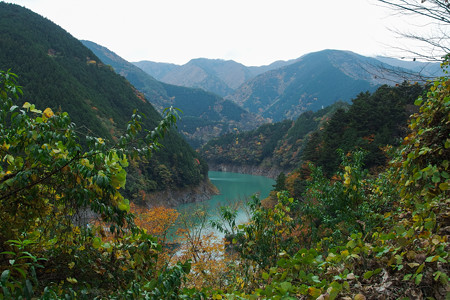 岩瀧不動堂から眺める接岨湖