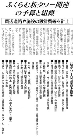 新タワー関連の予算と組織