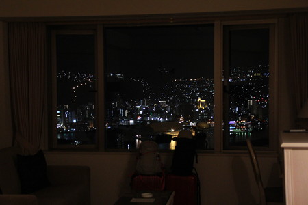 夜の長崎市を一望