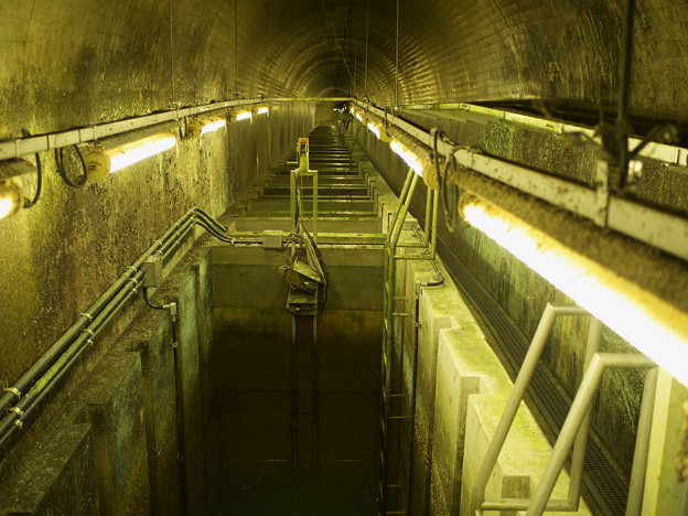 Photos: 出口からトンネル魚道を見下ろす