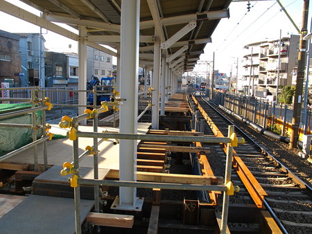 工事中の小島新田駅3