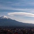 4月18日富士宮からの富士山 熊本地震の被害に遭われた方、心よりお見舞い申し上げあげます。今日は吊るし雲がイイ感じですね～