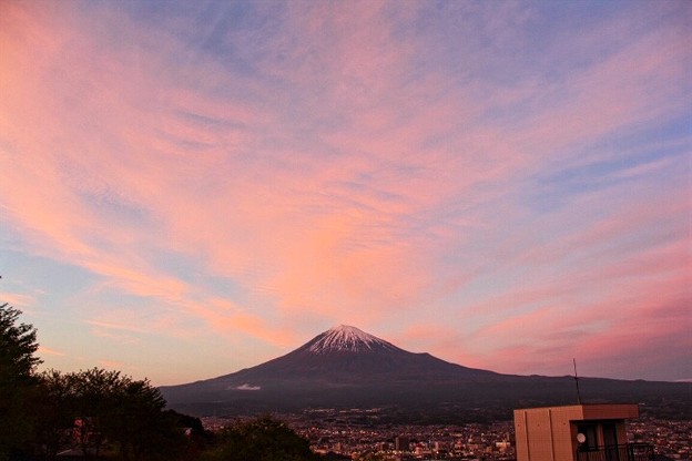 Photos: 4月15日富士宮からの夕方富士山～ 綺麗な夕焼けでした(^ ^)
