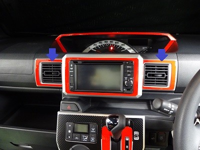 ウェイク　レッドシート＆ブラックカーボンシート貼り込み