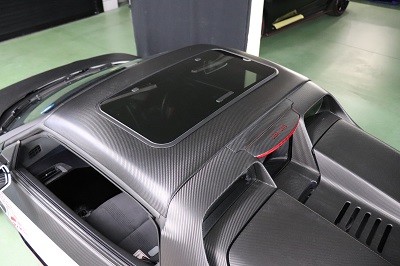 S660　後付けサンルーフ　カーボンシート施工