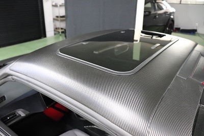 S660　後付けサンルーフ　カーボンシート施工