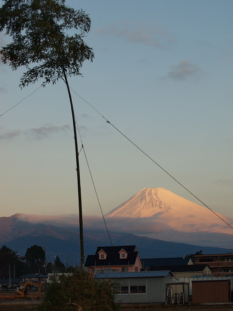 富士のお山と共に、どんど焼き♪