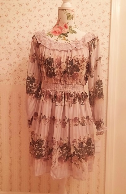 Axes Femme Poetique アンティーク花プリントワンピース 写真共有サイト フォト蔵