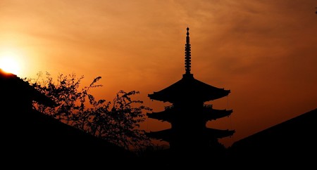 八坂の塔夕焼け