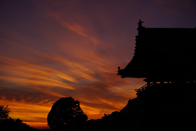 夕焼け空の切り絵 2