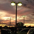 Photos: 駐車場の夕焼け