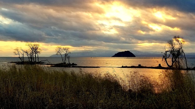 琵琶湖の夕凪