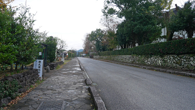 出水護国神社前から通りを見る