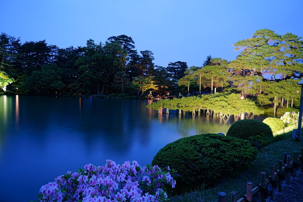 5月の兼六園　霞ヶ池と唐崎松