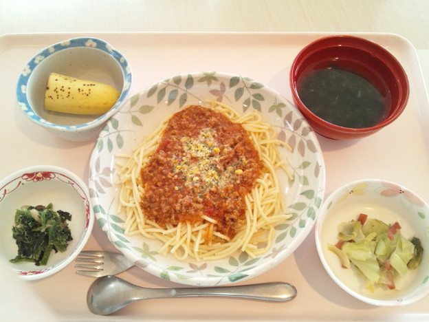 10月22日昼食 スパゲティミートソース 病院食 照片共享页面 撮影蔵