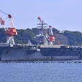 9月の撮って出し。。横須賀軍港めぐりから久々見た原子力空母ロナルドレーガン 出港間近？ 20190901