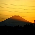 夕日と富士山