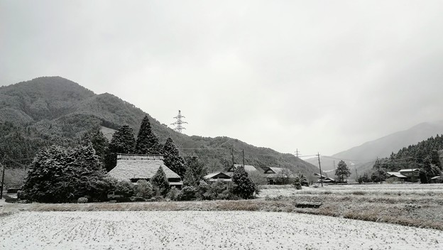 The日本の里山の冬景色