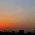霞む大阪の朝