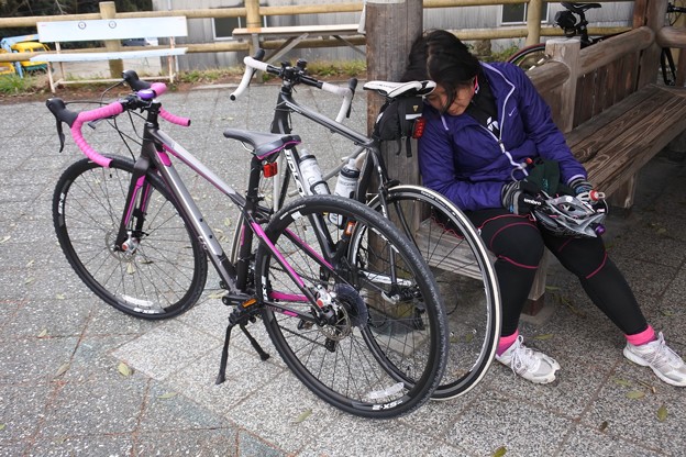 復路のながれ橋での休憩