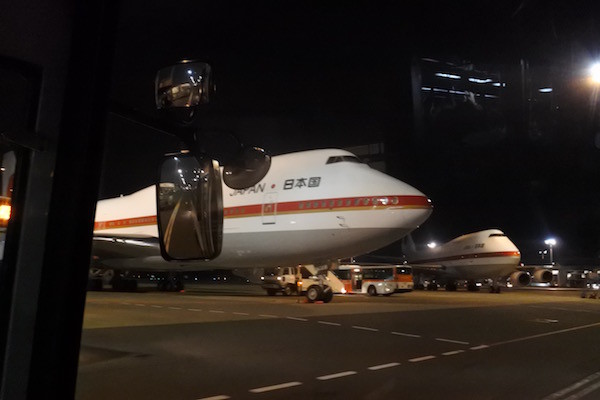 日本の政府専用機。主務機と予備機